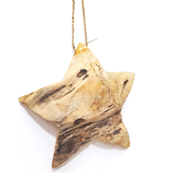 Gwiazda wisząca z drewna tekowego 30cm